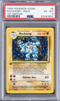 1999 Pokemon Game 1st Edition Holographic #8 Machamp - PSA EX-MT 6
